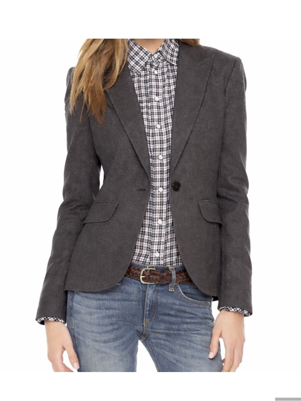 Rag & Bone Ny Women’s Charcoal Jett Ruffle Blazer Sz 8